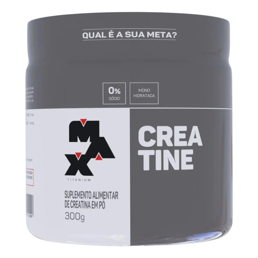 Creatina Max Titanium monohidratada em pó pote 300g creatina po sem sabor