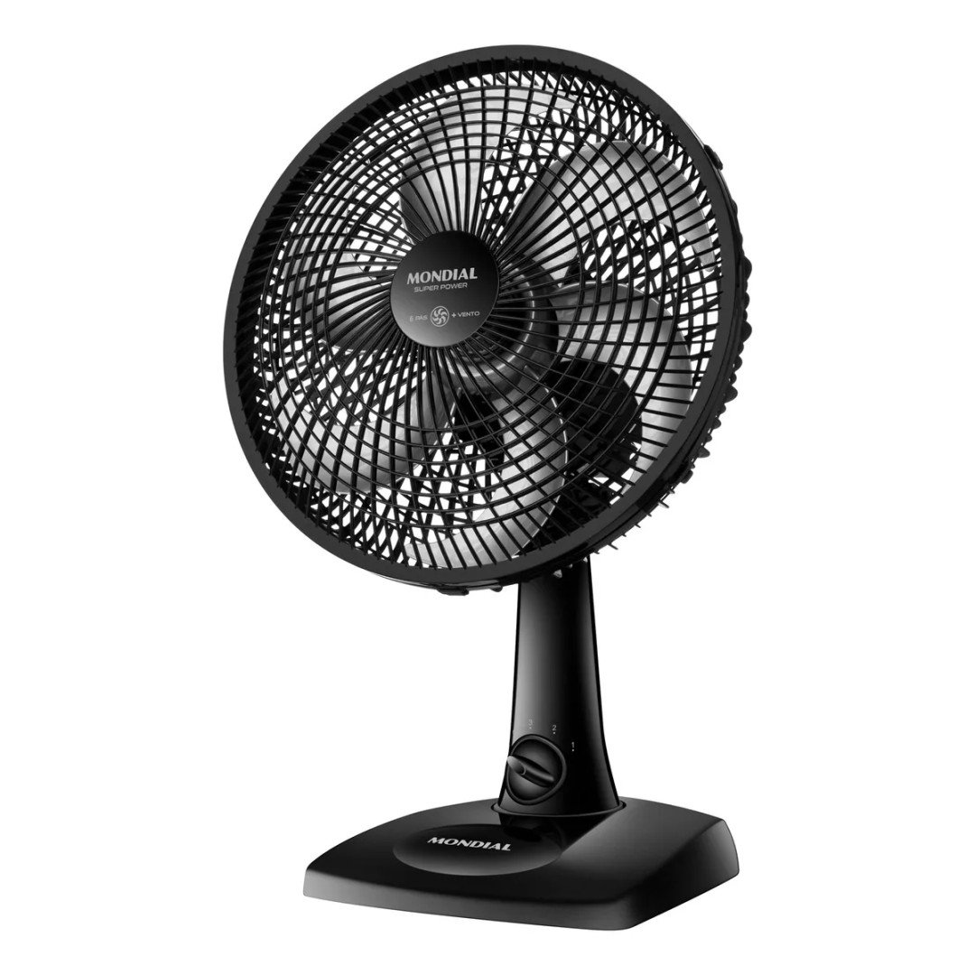 Ventilador De Mesa 30cm Super Power 60w Vsp-30-b Turbo 30 Cm Preto 127v Prata Polipropileno 6