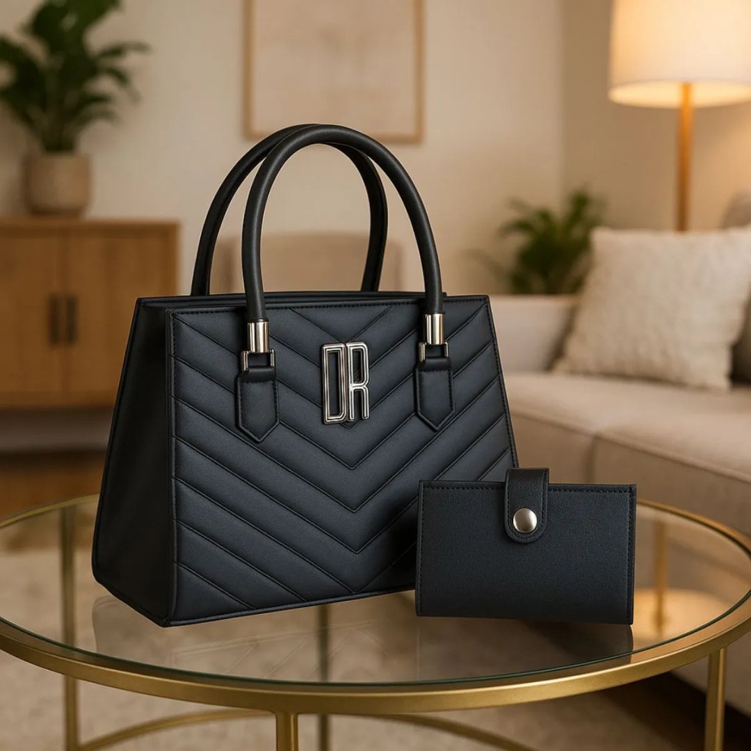 Kit Bolsa Feminina Transversal Ombro + Carteira Porta Cartão Acambamento Dos Ferragens Níquel Cor Preto Correia De Ombro Preto Desenho Do Tecido Lisa