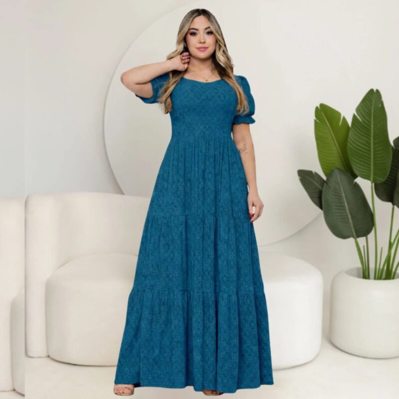 VESTIDO LONGO TRÊS MARIAS FEMININO LAISE DE MALHA COLORIDO