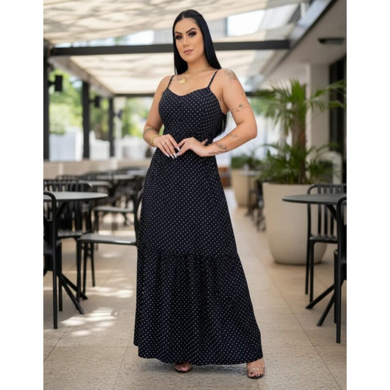 Vestido Feminino Animal Print Com Detalhes E Botões Longo