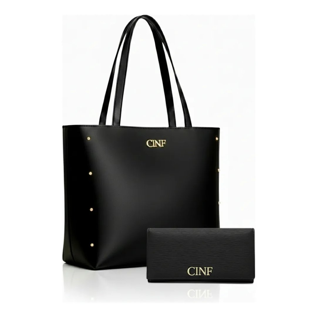 Kit Bolsa Feminina 2 Peças Sacola Grande De Ombro E Carteira