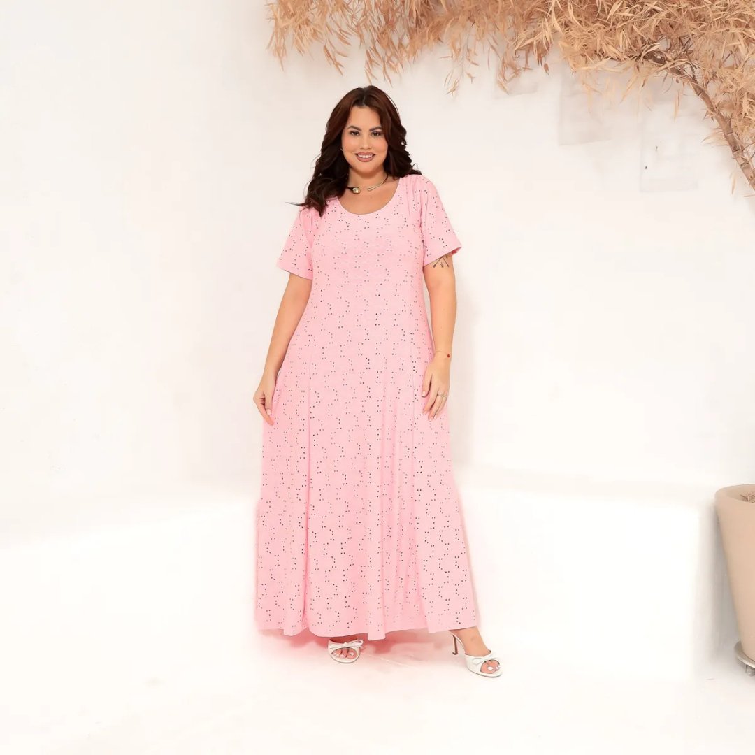 Vestido Longo Lesie Plus Size Evangélico Seroy 685