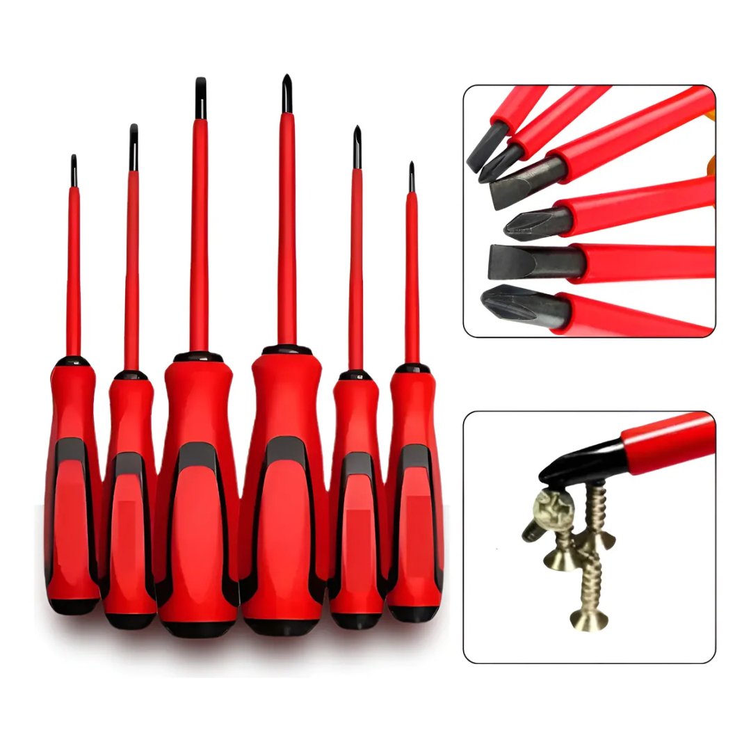 Jogo Chaves Philips E Fenda Isolada Eletricista Imã 6 Peças