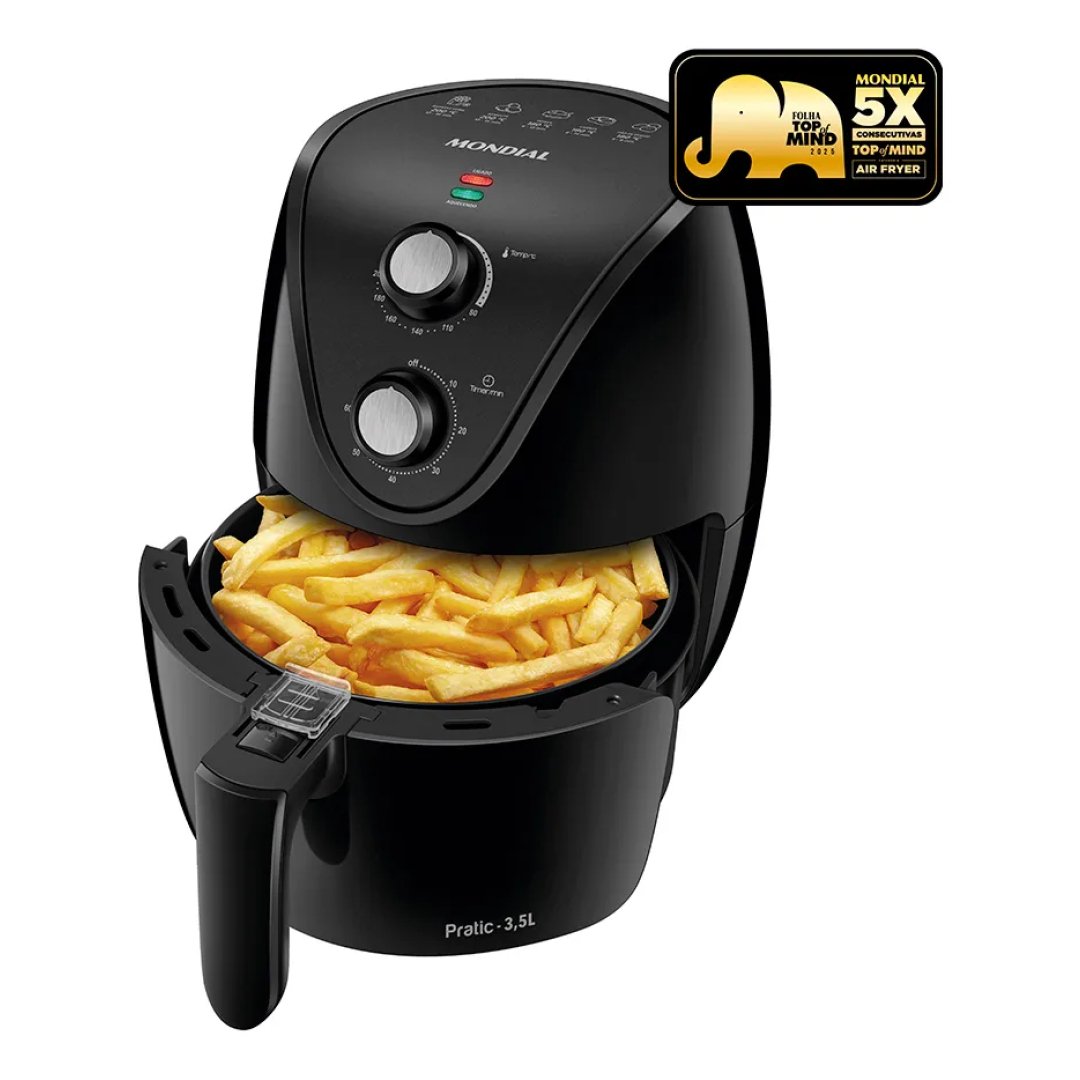 Fritadeira De Ar Af-35-bf Air Fryer 3,5l Preta Mondial