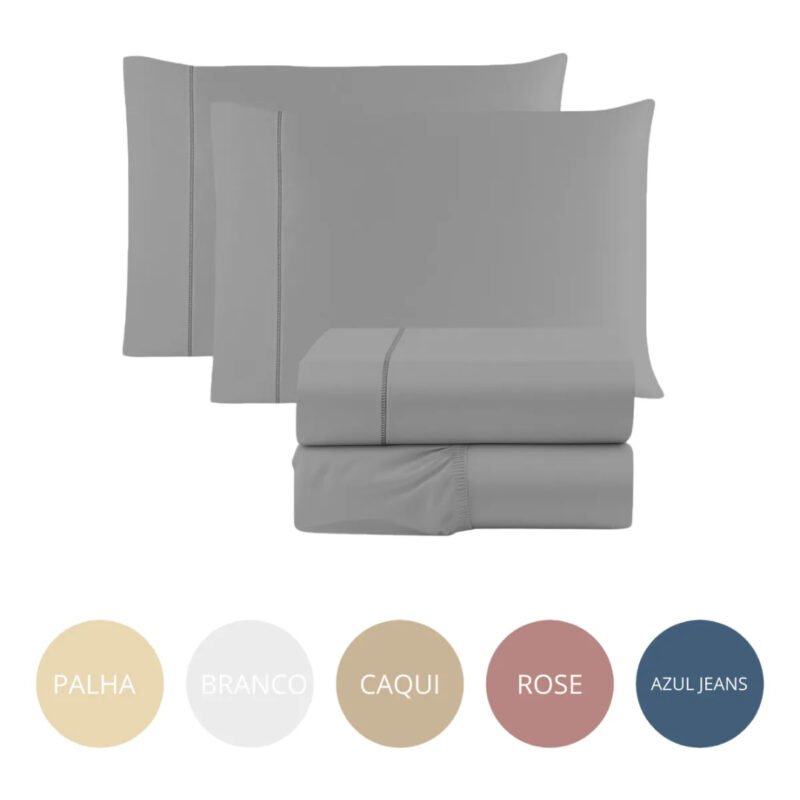 Jogo De Lençol Queen Size 04 Peças 600 Fios Egípcios
