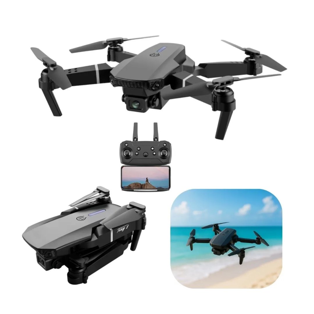 Drone Mini Pro Com Câmera Hd Completo Com Assistente De Pouso E Decolagem E Sensores Aplicativo Para Acompanhamento Em Tempo Real + Maleta De Transporte Bateria Longa Duração - Drone Preto