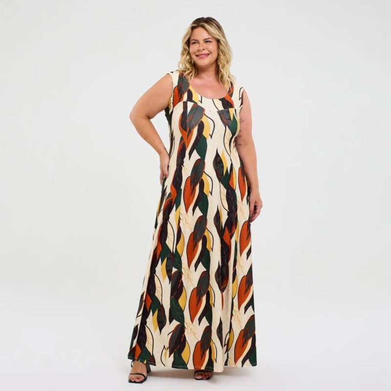 Vestido Longo Plus Size Roupa Feminina Tamanho Grande Cod295