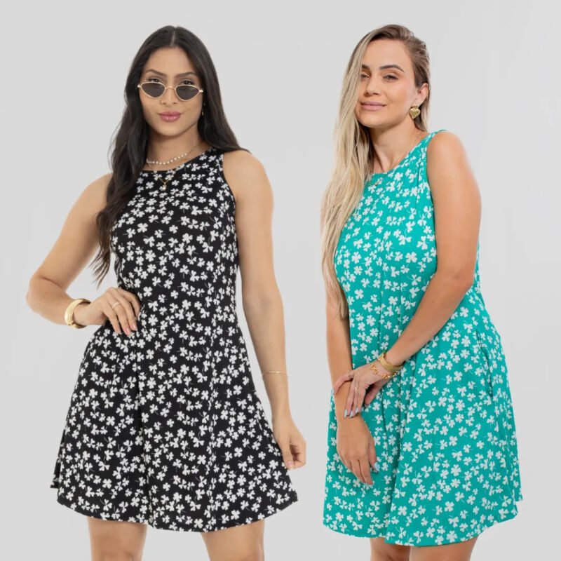 Vestido Soltinho Bolso Ribana Canelada Confortável Kit 2