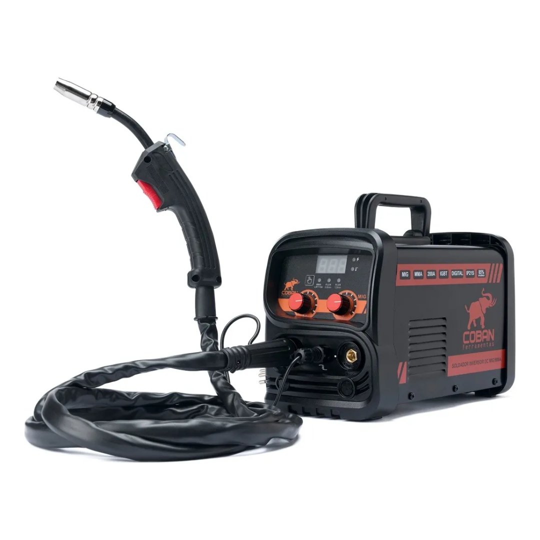 Máquina De Solda Mig 200a Bivolt Mma Eletrodo Tig Lift Smart Preto