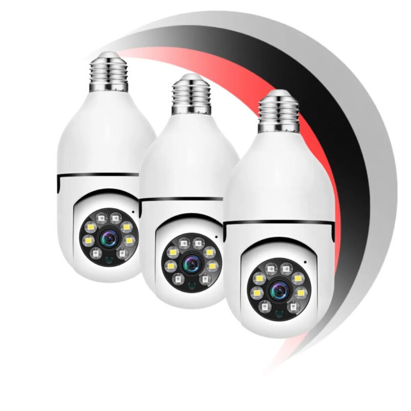 Kit 3 Câmera Ip Wifi Lâmpada Yoosee Prova Dágua Cor Branco Wifi 360 Camera De Segurança Externa Chrome Technology