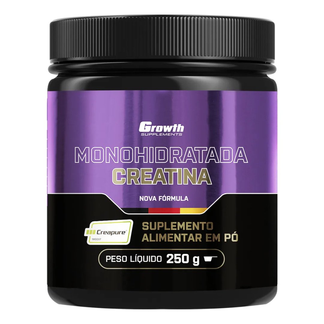 Creatina Creapure 250g Growth Supplements sem Sabor em Pó suplemento Esportivo