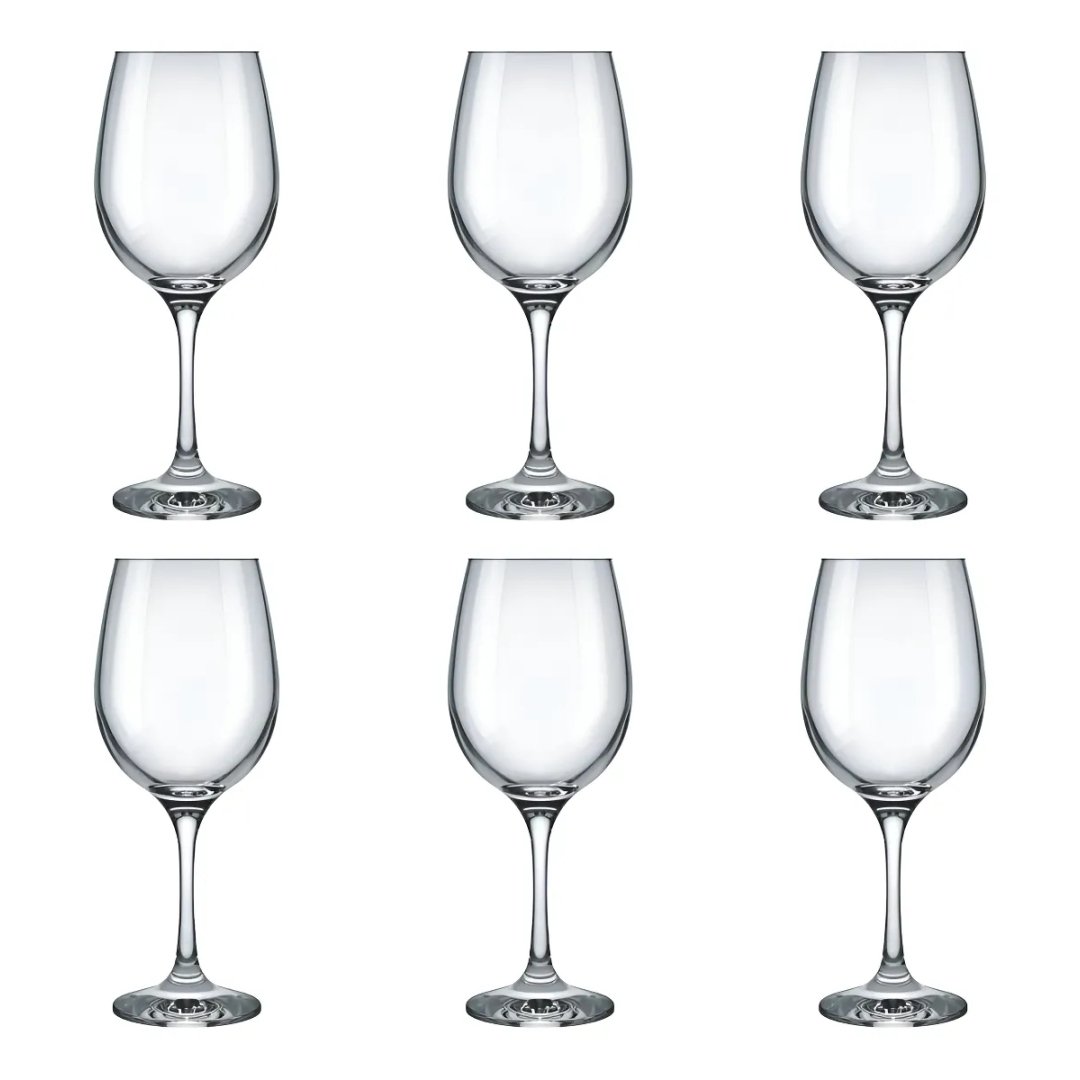 Conjunto De Taças De Vidro Para Vinho/ Água 490 Ml 6 Peças