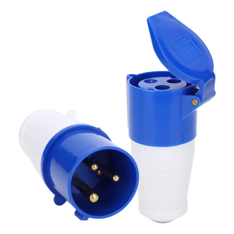 Conjunto Tomada Industrial Plug Macho 2p+t 32a Azul