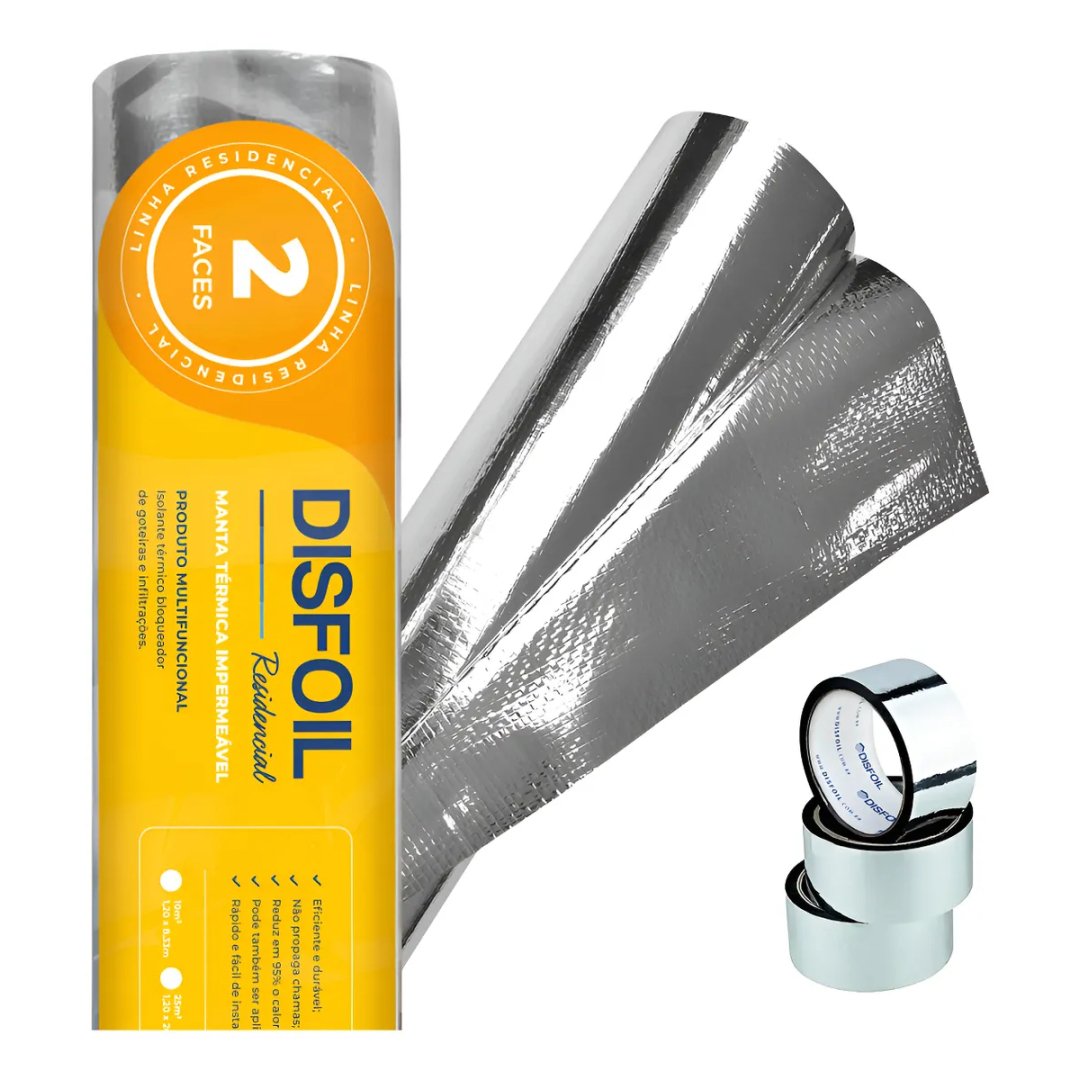 Manta Térmica Residencial P/ Telhado Dupla Face 50m2 Disfoil