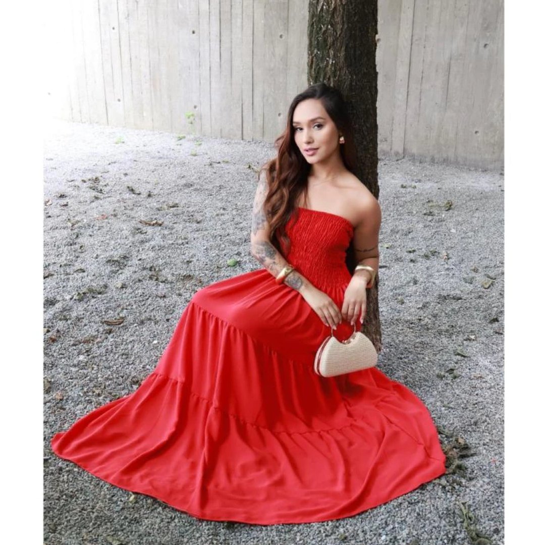 Vestido LONGO Femenino Tomara que Caia de DUNA