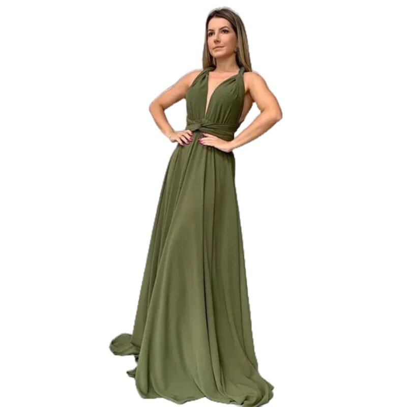 Vestido Longo Feminino Varias Formas Multiuso Festa Casamento formatura 20% Desconto Somente SHOPEE