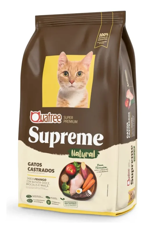 Ração Quatree Supreme Gatos Castrados Frango 10.1kg