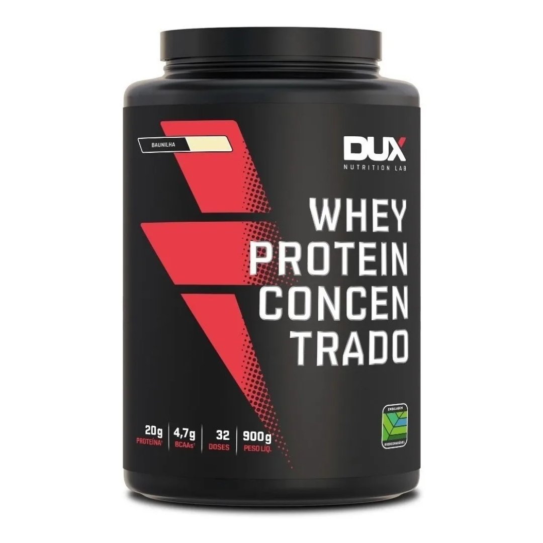 Whey Protein Concentrado Dux Nutrition Pote 900g Sabor Baunilha