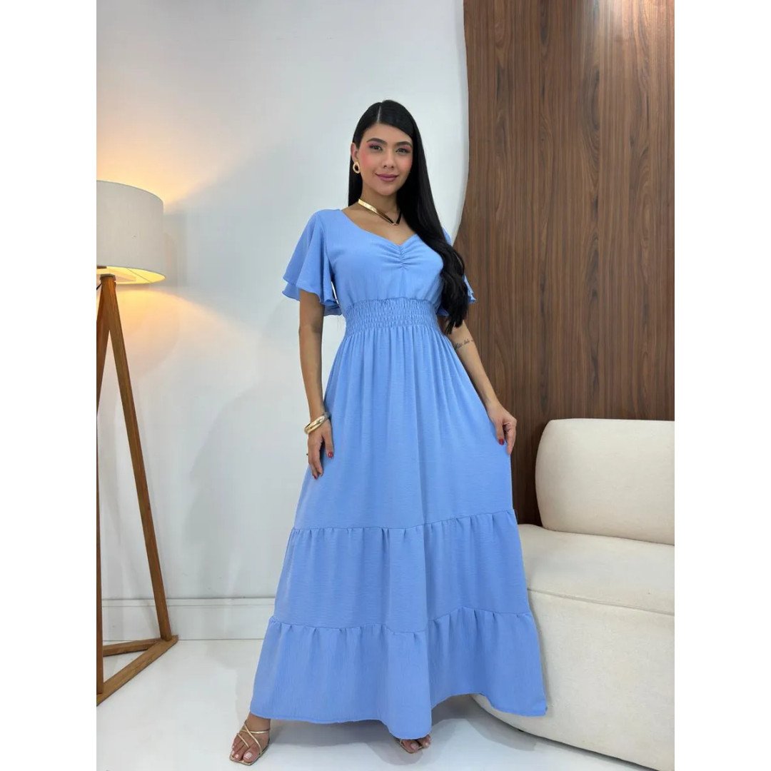 Vestido Longo Feminino De Manguinhas Multiuso De Luxo