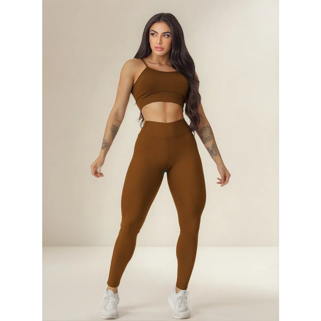 Conjunto Fitness Feminino Legging E Top Academia