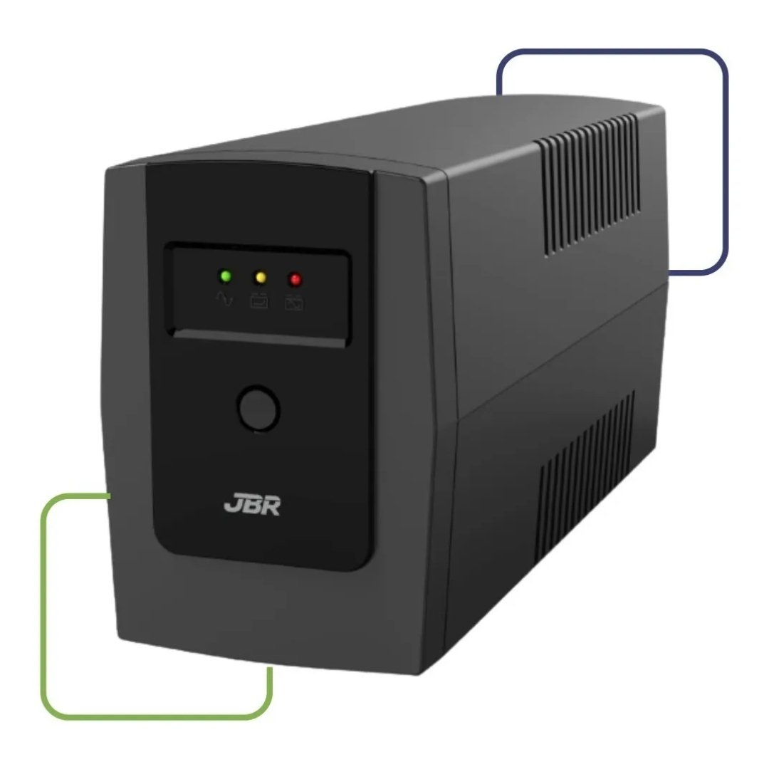 Nobreak JBR 600va 220v Para Pc/Game/TV/Net/CfTV Preto