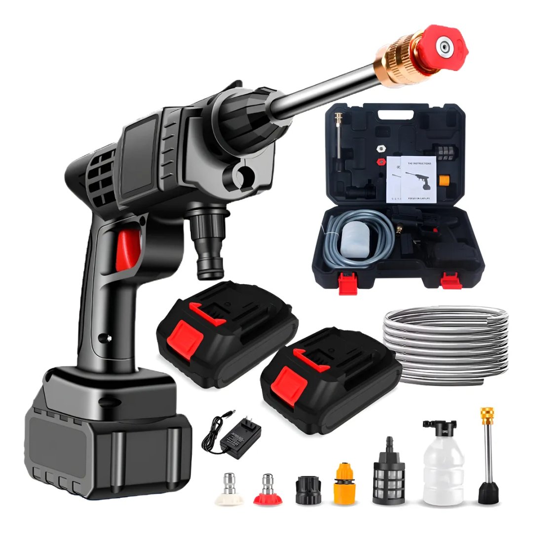 Lavadora Lava Jato Portátil Pressão 2 Baterias + Maleta