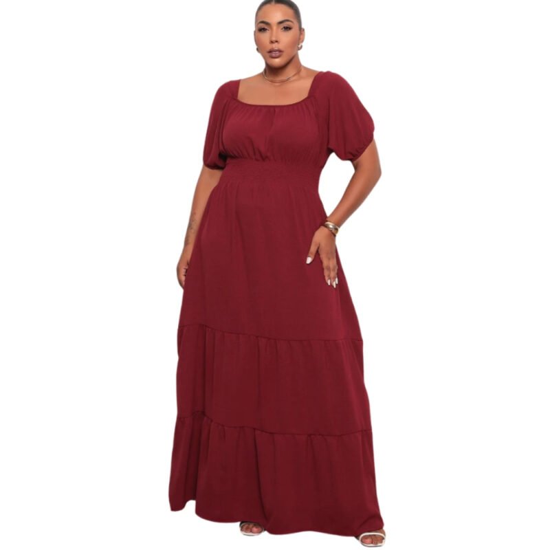 Vestido Plus Size Ciganinha Ombro a Ombro Longo Evangelica