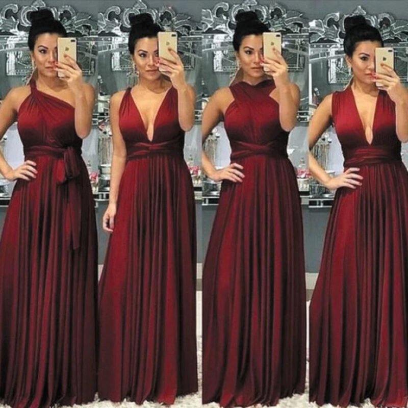 Vestido feminino longo Muitas formas de amarraçoes Festas Casamento Formatura roupa elegante
