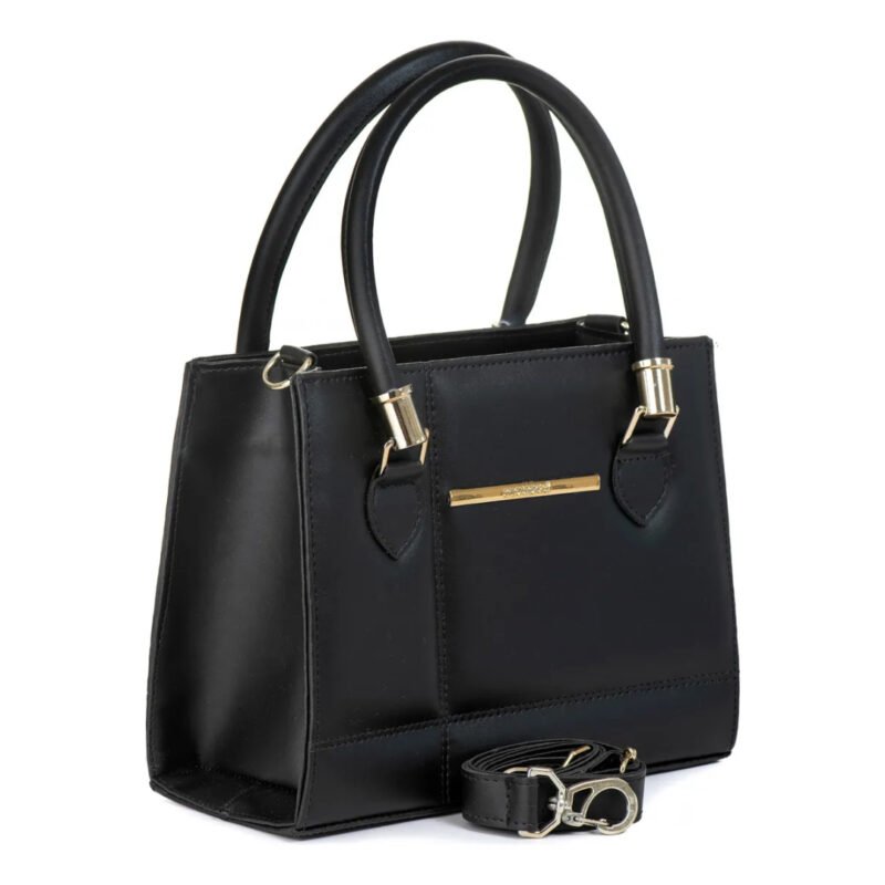 Bolsa Feminina Média Transversal Quadrada De Ombro E De Mão Cor Preto