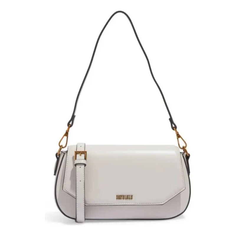 Bolsa Baguete Média Soft Off White Alça Ombro Santa Lolla