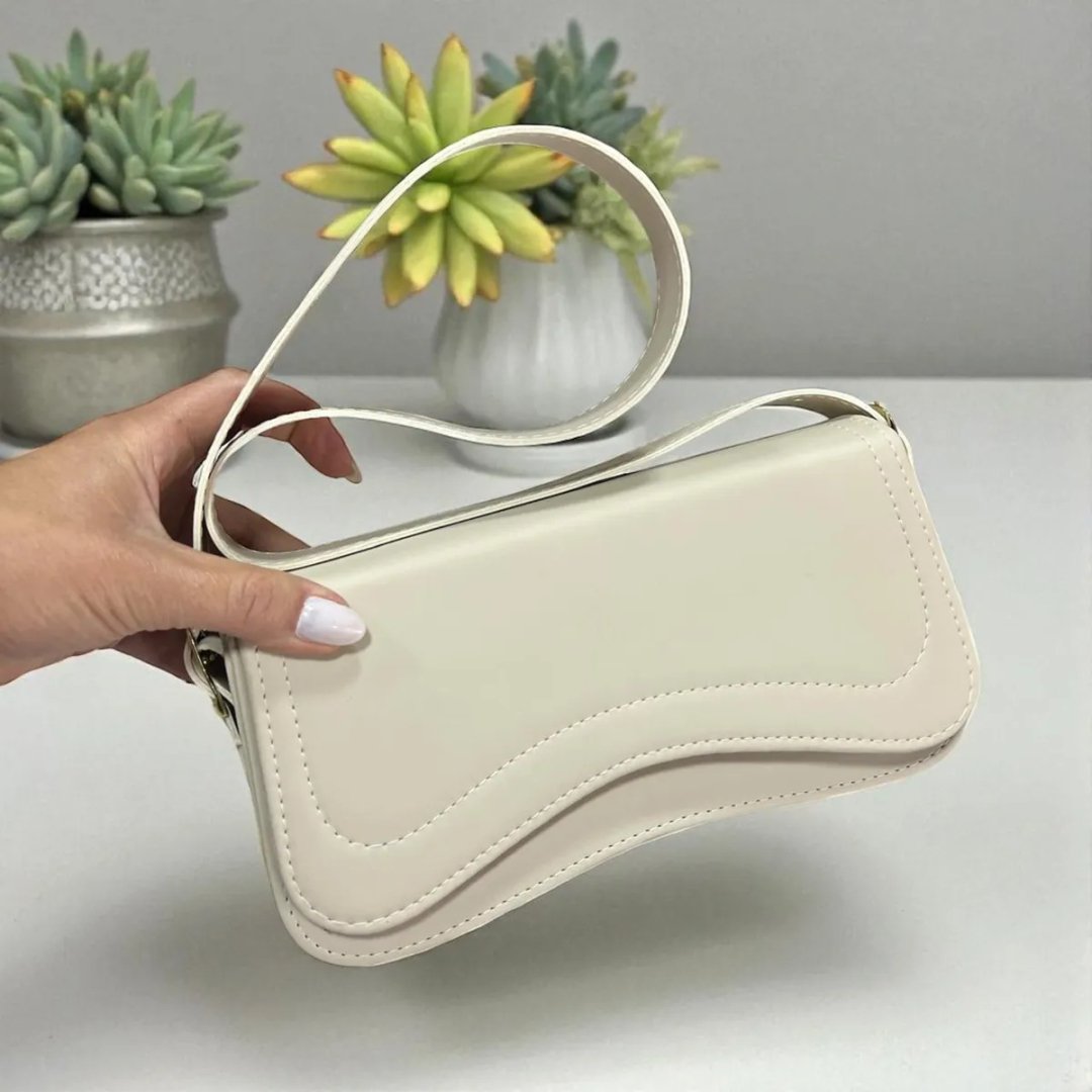 Bolsa Baguete De Ombro Feminina Estilosa Aba Bordada