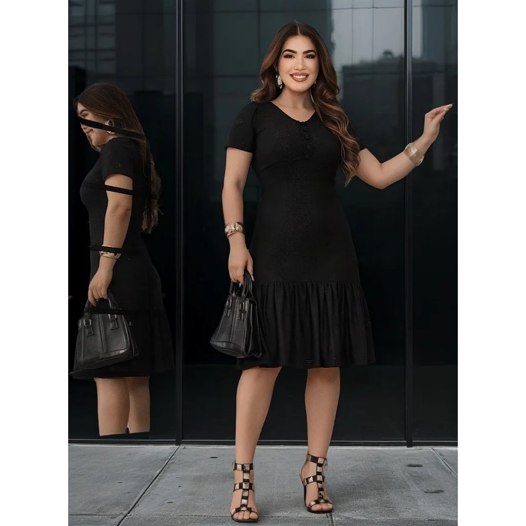 Vestido Mid Moda Cristã Evangelico Crente Malha Lease Gripir