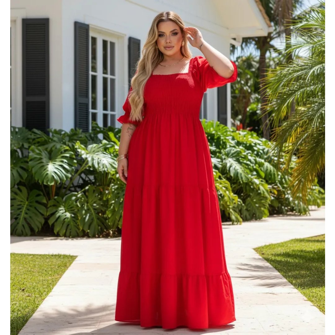 Vestido Plus Size Para Gestantes Larguinho Lastex