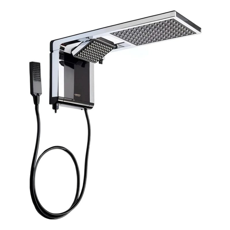 Chuveiro Lorenzetti Acqua Ultra Duo Elétrico De Parede Preto-Cromado 7800W