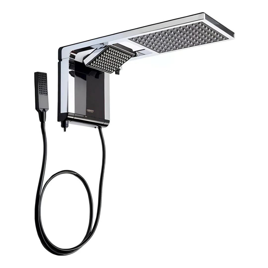 Chuveiro Lorenzetti Acqua Ultra Duo Elétrico De Parede Preto-Cromado 7800W