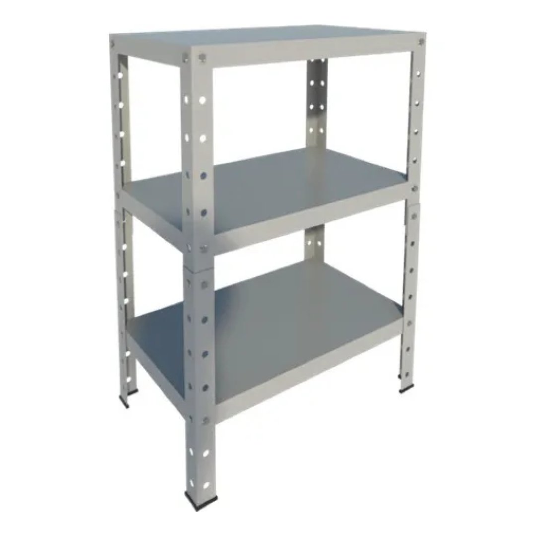 Estante Armário Prateleira Aço Pequena Cinza 3 Bandejas