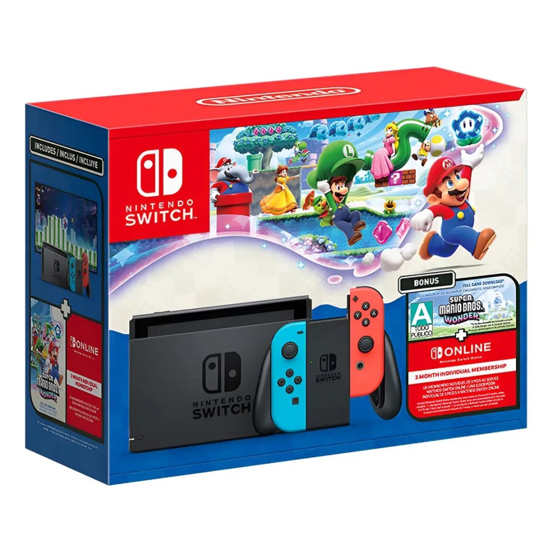 Bundle Nintendo Switch + Super Mario Bros. Wonder + 3 Meses De Assinatura Nintendo Switch Online