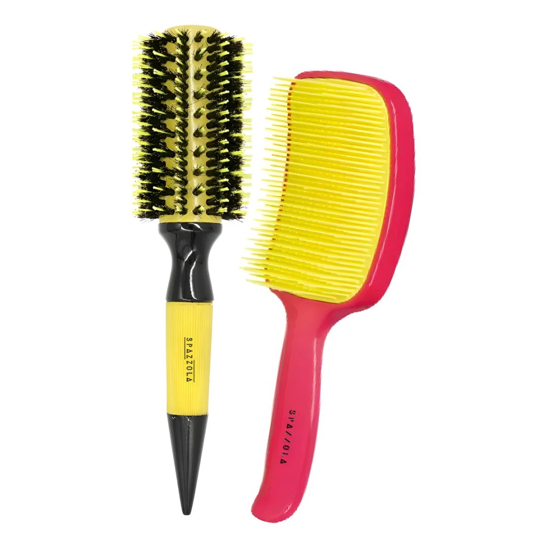 Escova Profissional Cerdas De Javali Media + Raquete