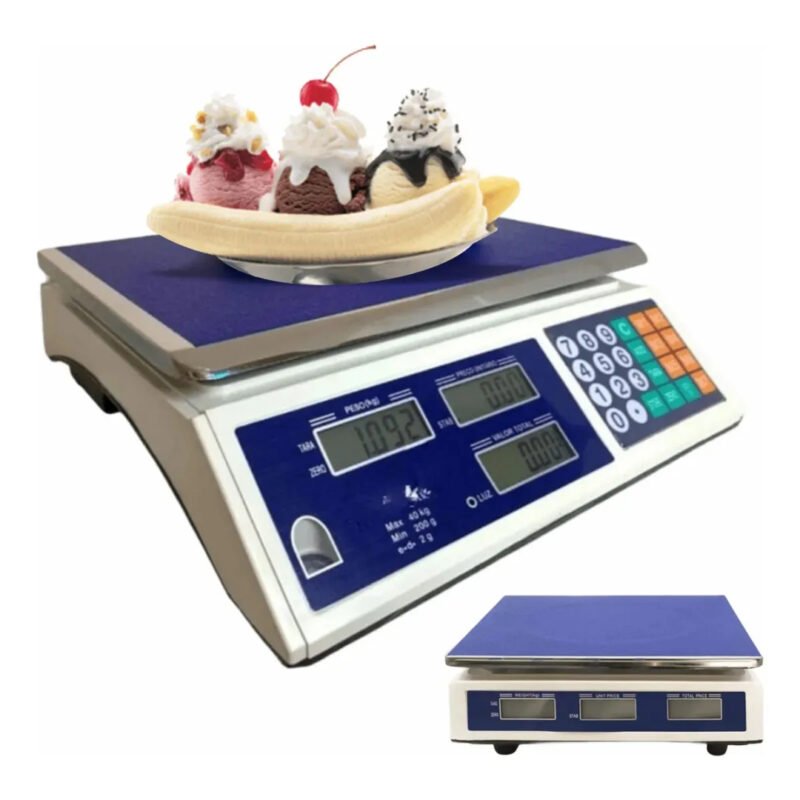 Balança Digital Eletrônica Comercial 40kg Precisão Mercado Azul Hold On.