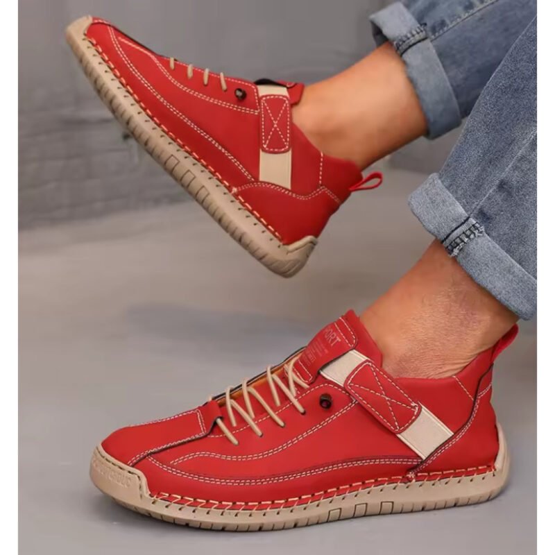 Botas de cano médio para mulheres estilo britânico retro anti deslizamento sapatos de trabalho mocassins de couro feitos à mão casuais sola macia botas nuas