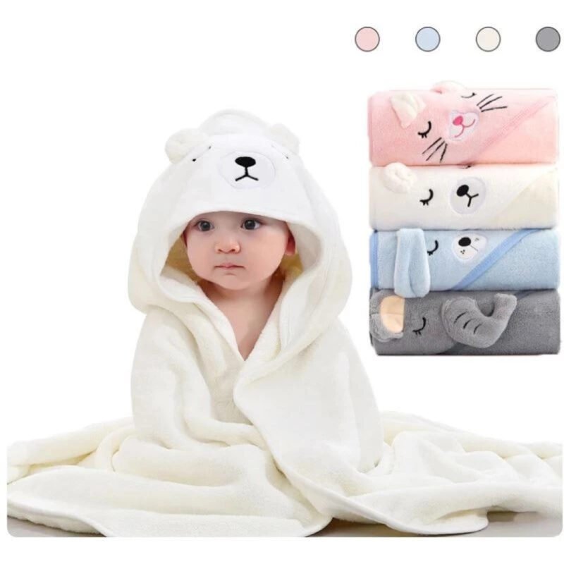 Toalha De Banho Infantil Com Capuz Felpuda Infantil Bebe Crianca Bichinhos Grande