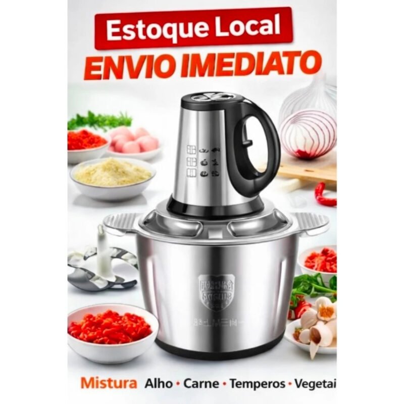 Picador De Alimentos Moedor De Carne Mixer Elétrica Processador Cozinha Casa Alho – 110v-220v
