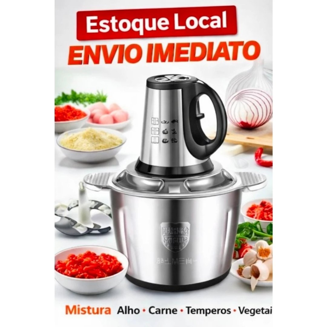 Picador De Alimentos Moedor De Carne Mixer Elétrica Processador Cozinha Casa Alho – 110v-220v