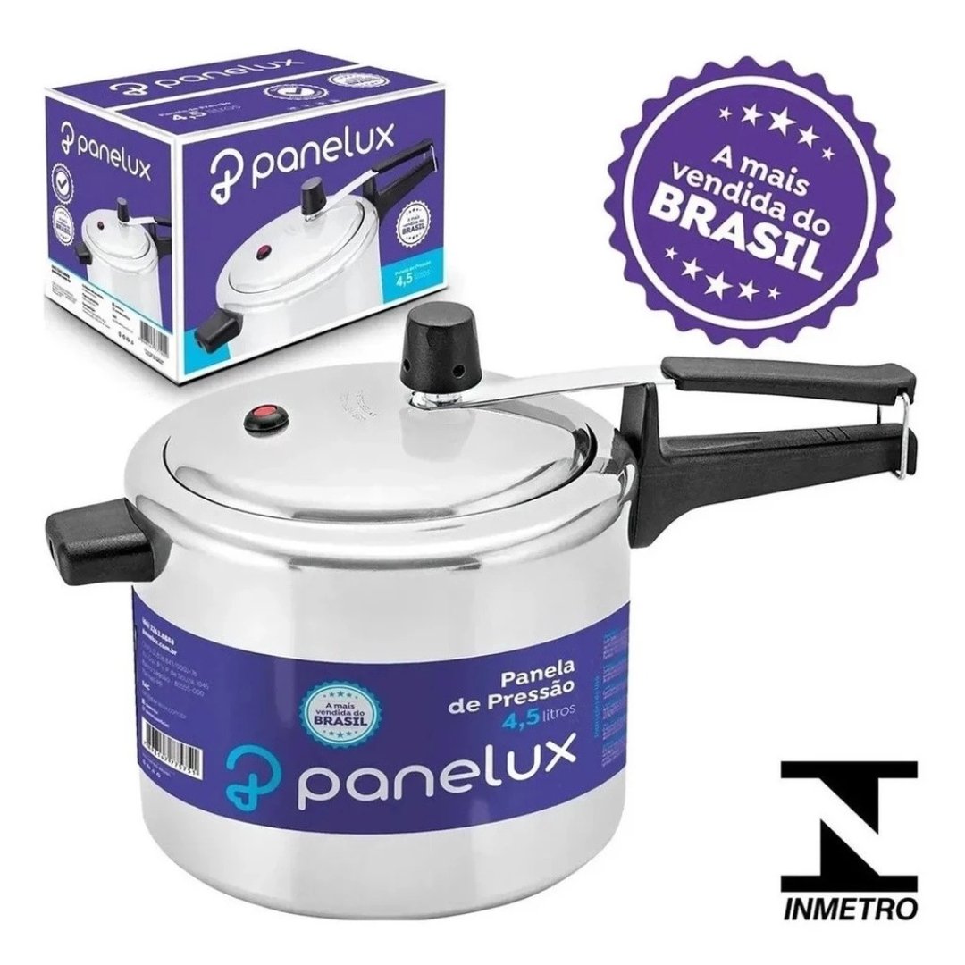 Panela De Pressão 4,5litros Panelux Linha Classic Alto Brilho A Mais Vendida Do Brasil