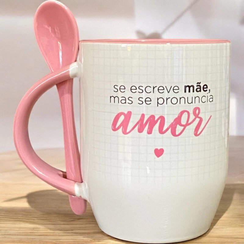 Caneca personalizada mãe com nome, caneca dia das mães, se escreve mãe