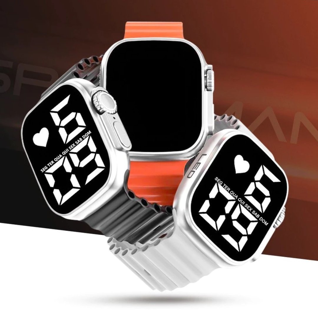 Relógio À Prova D’água LED Digital de Pulso Esportivo feminino Masculino Ultra9 Esporte Pulseira De Silicone
