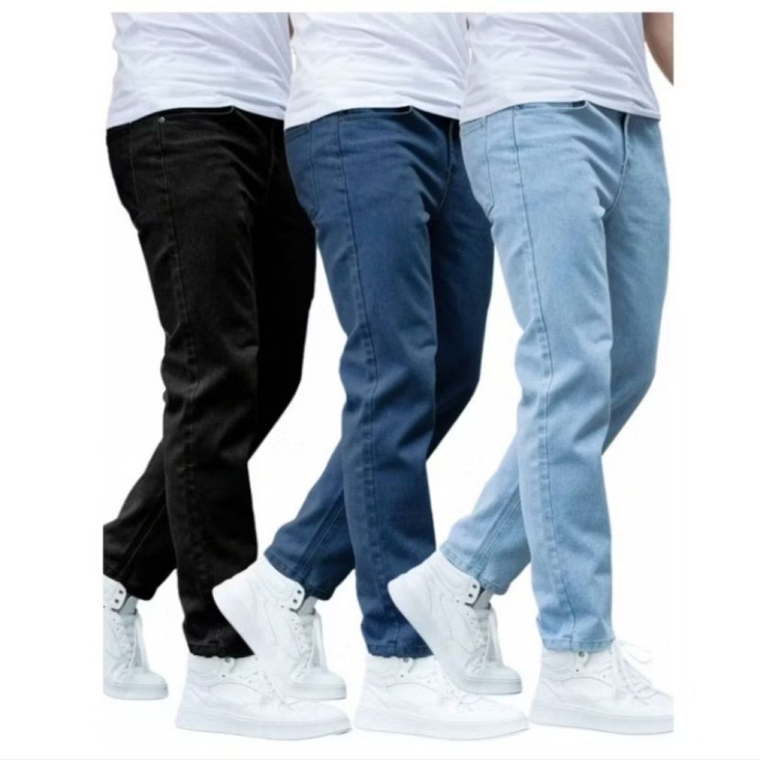 Kit Calças Jeans Masculina Premium Skinny Corte tradicional Basico com Lycra
