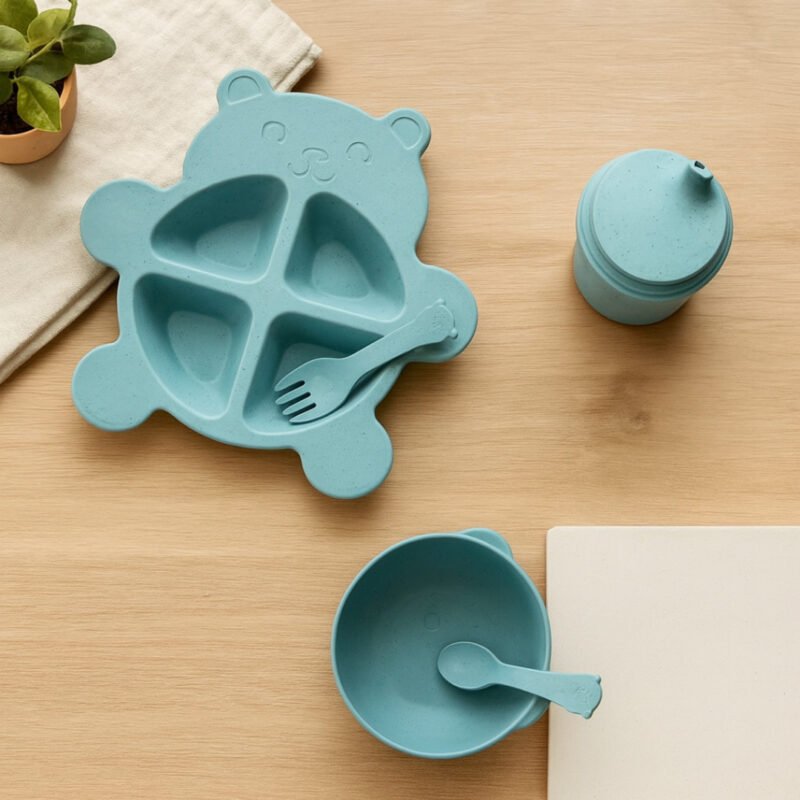 Kit Completo Introdução Alimentar Urso Azul Bebê Ecológico