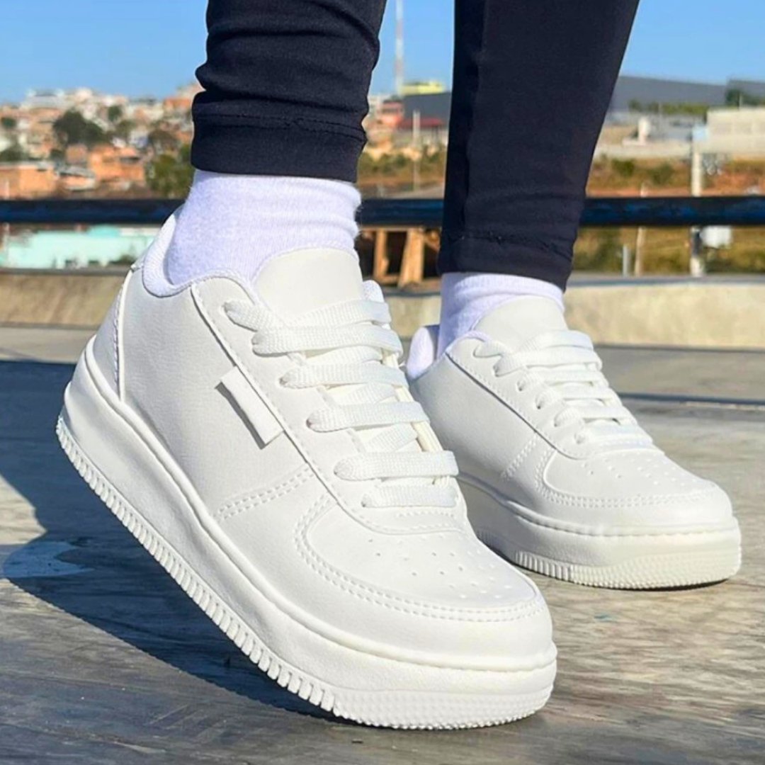 Tênis Casual Branco Feminino Masculino Conforto Premium Academia Original Tênis Casual Branco Feminino Masculino Conforto Premium Academia Original